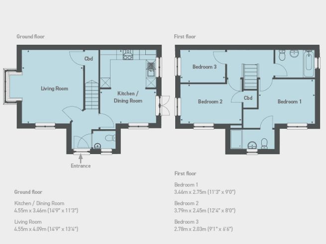 Floor plan, 3 bedroom house  - artist's impression subject to change